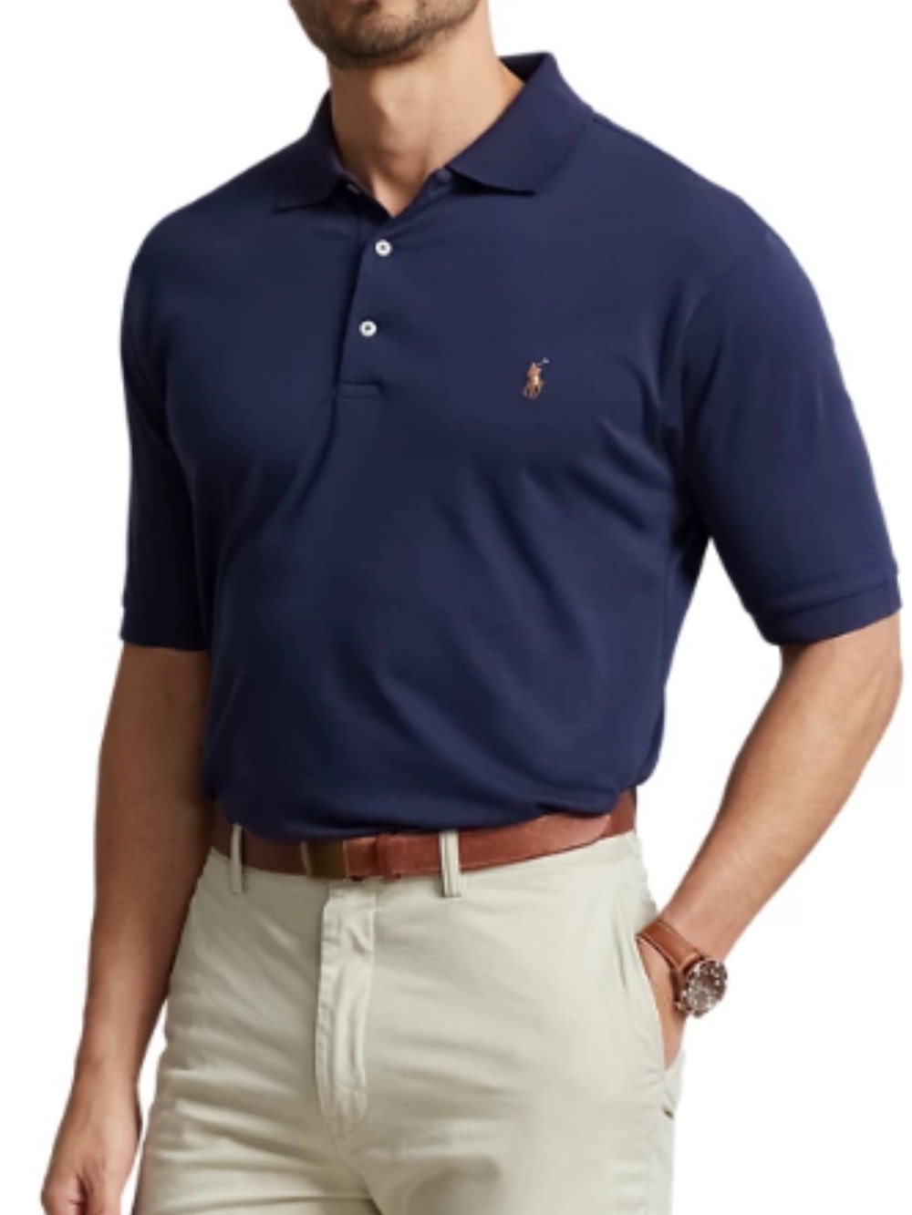 Polo by Ralph Lauren Navy Short-Sleeve Soft Touch Polo Shirt size 2XLT